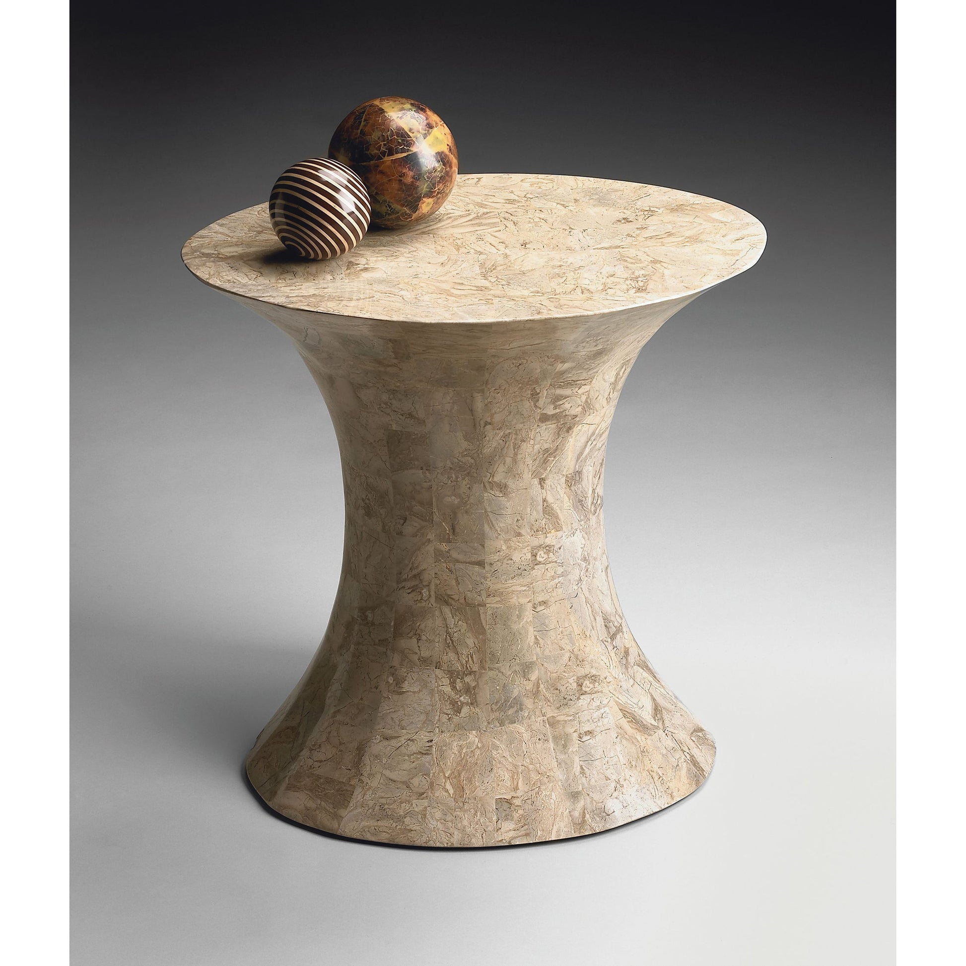 Jaxon Side Table by Butler Specialty Company in beige and heritage. Made from wood, pastor stone in a modern style.