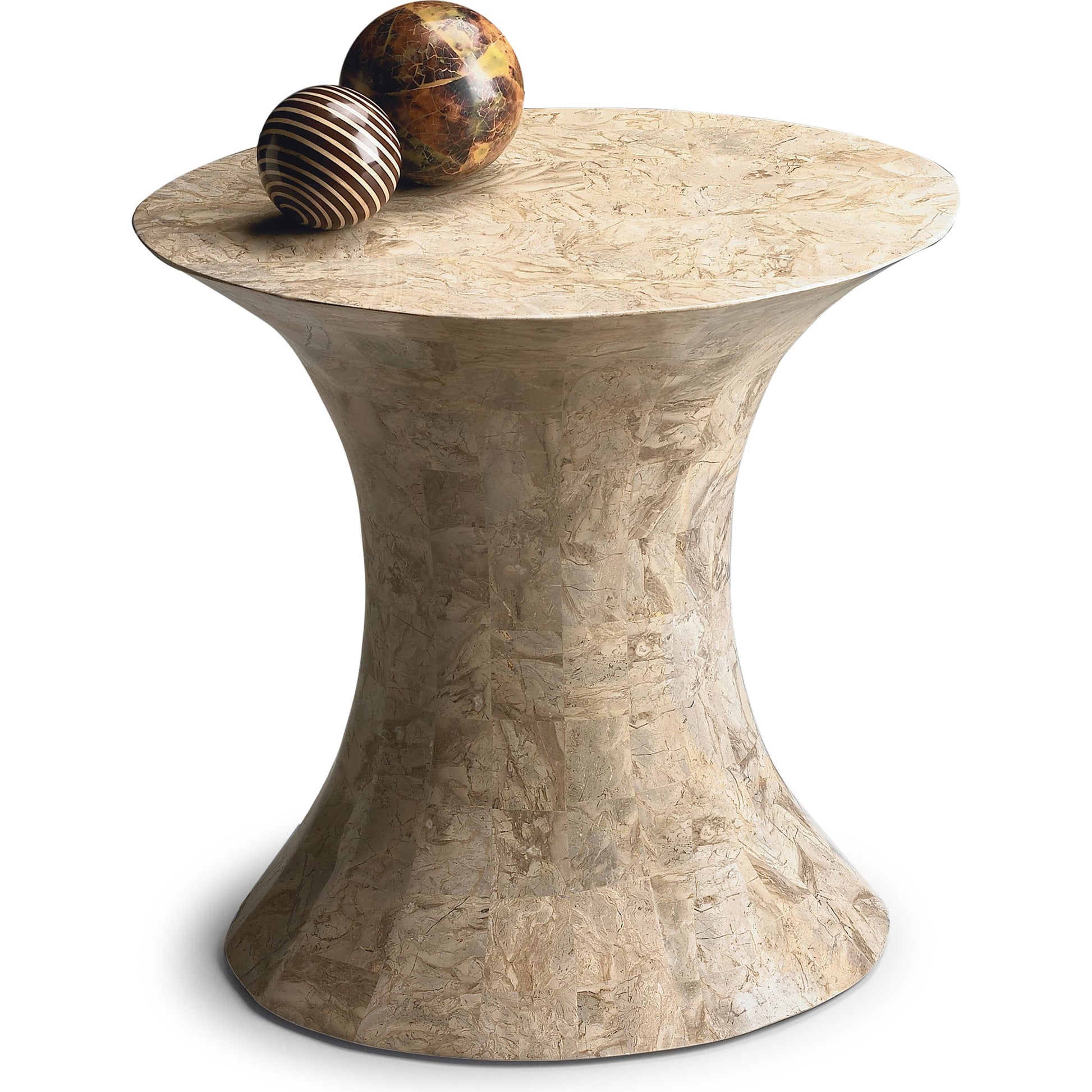 Jaxon Side Table by Butler Specialty Company in beige and heritage. Made from wood, pastor stone in a modern style.