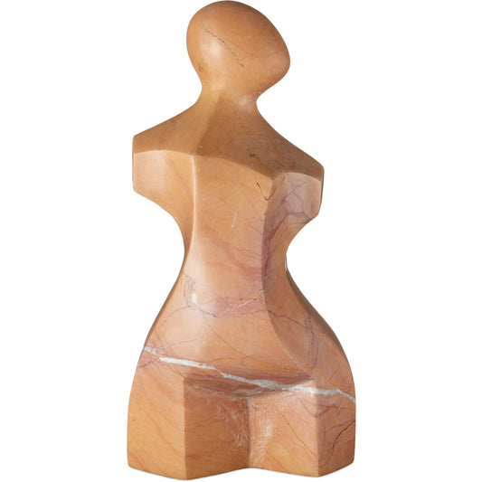 Giada Rosa Bust Sculpture by Currey and Company in natural. Made from rosa cappuccino marble in a unique style.