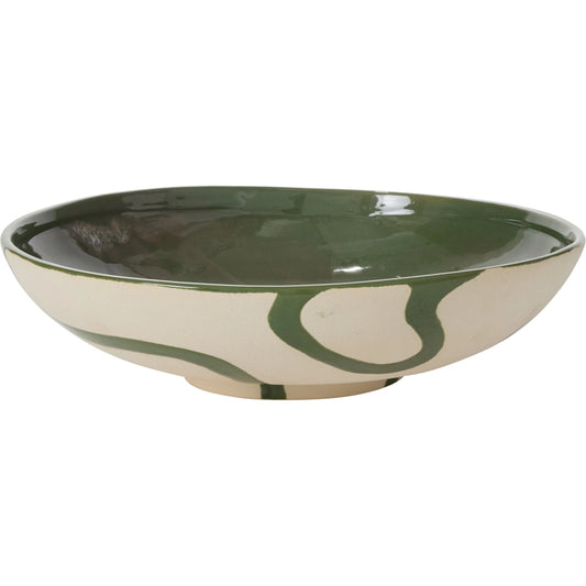 Curvature Bowl by Accent Decor in green. Made from ceramic in a unique style.