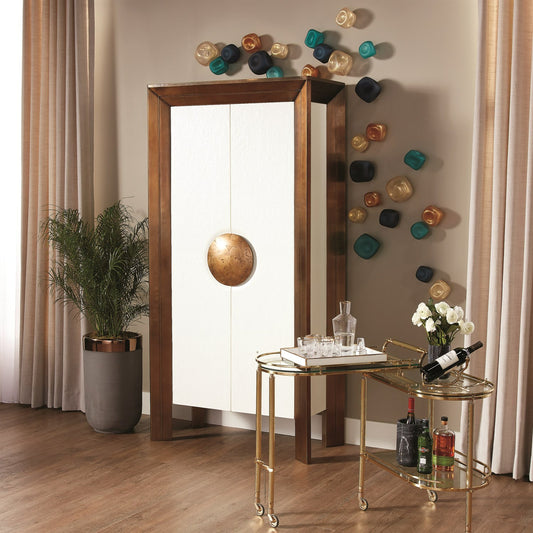 Gallery Folding Bar by Global Views. Made from brass, glass in a modern style.