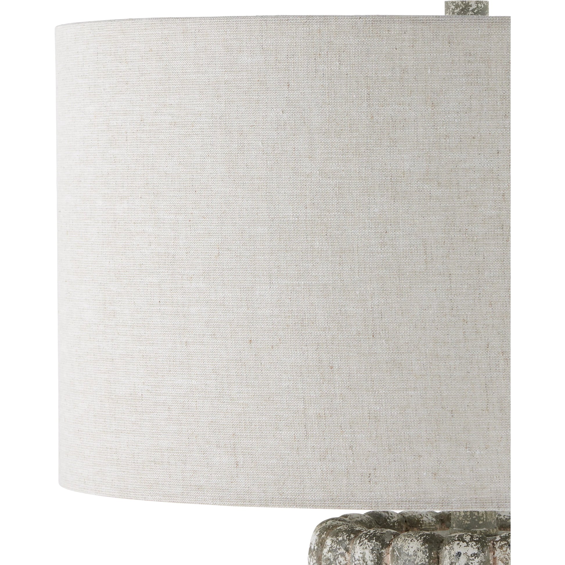 Boudoirs Table Lamp by Currey and Company in dark gray, off-white. Made from concrete in a modern style.