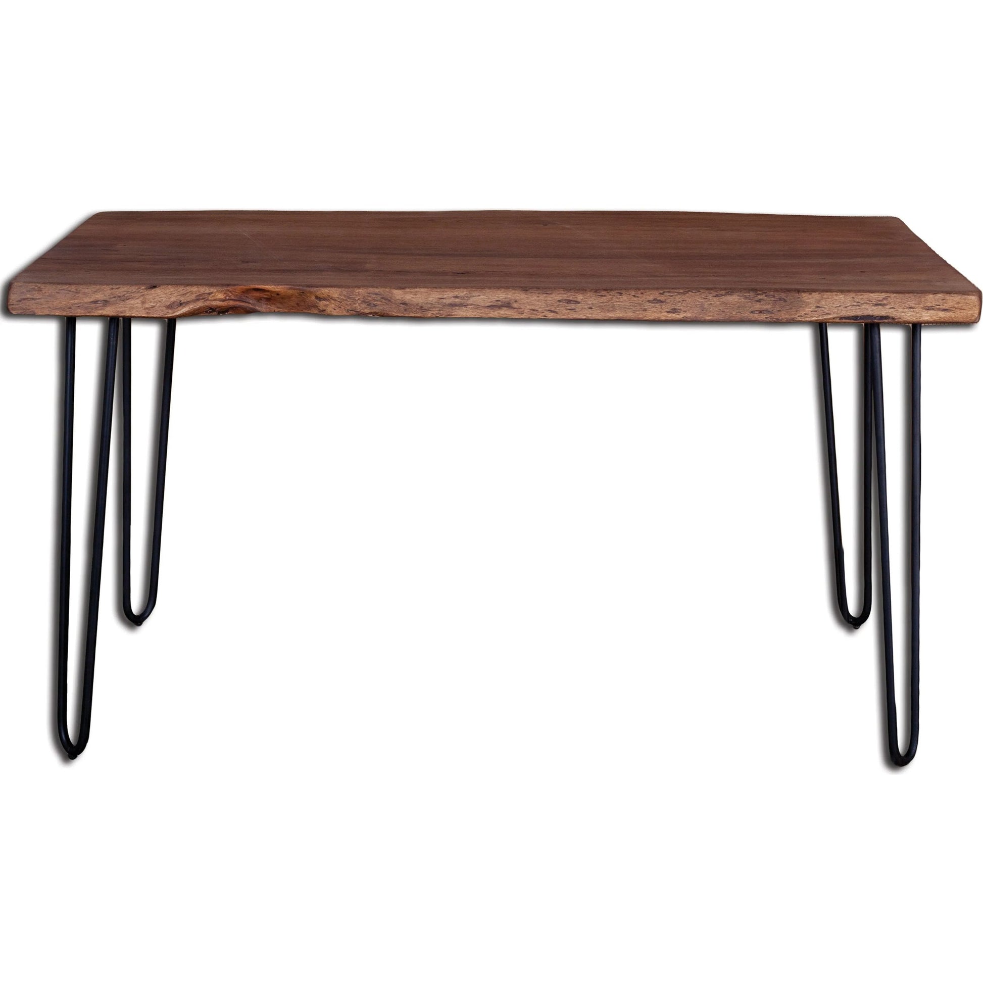 Organic Dining Table by LH Imports in matte brown and brown - acrylic matte, black pc. Made from acacia, iron in a unique style.