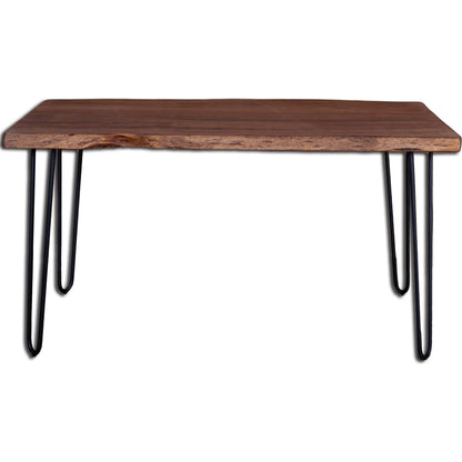 Organic Dining Table by LH Imports in matte brown and brown - acrylic matte, black pc. Made from acacia, iron in a unique style.