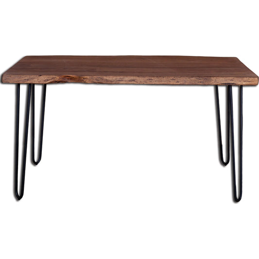 Organic Dining Table by LH Imports in matte brown and brown - acrylic matte, black pc. Made from acacia, iron in a unique style.