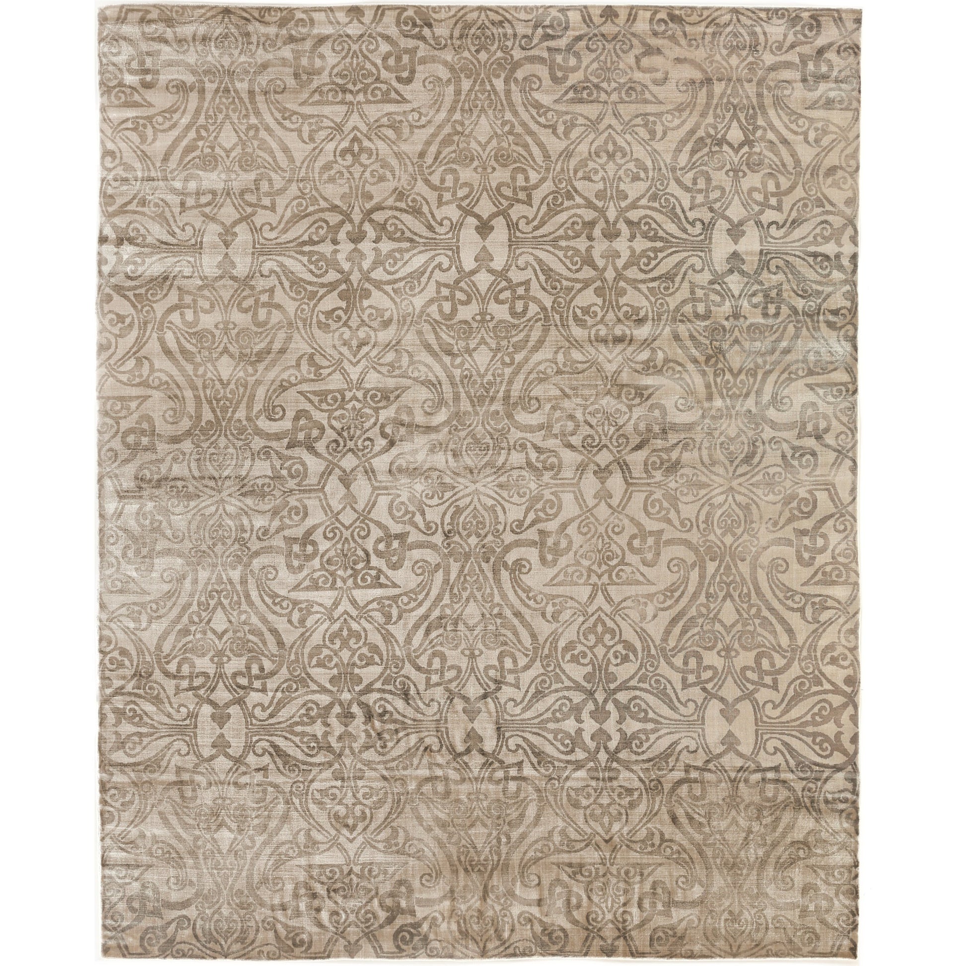 Koda Rug by Exquisite Rugs in beige. Made from bamboo silk in a unique style.