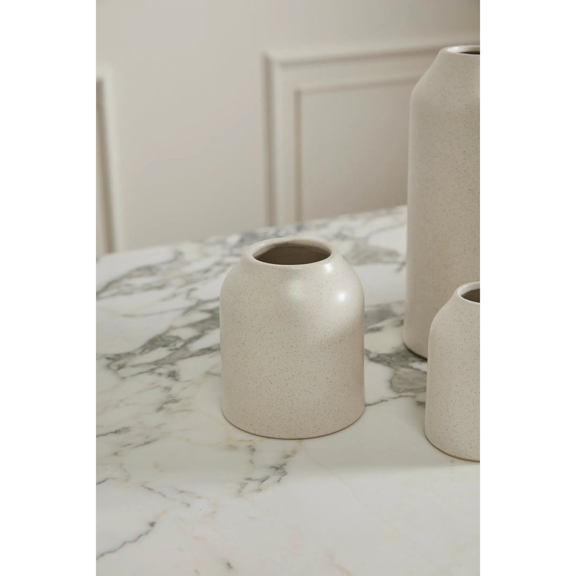 Flynn Vase 6 (Set of 6) by Accent Decor in white. Made from ceramic in a unique style.