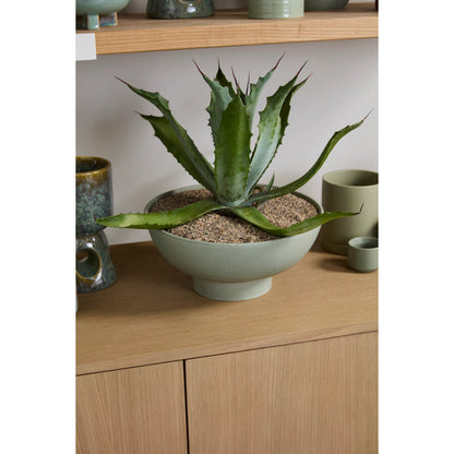Beltline Bowl with Saucer by Accent Decor in seafoam. Made from ceramic in a unique style.