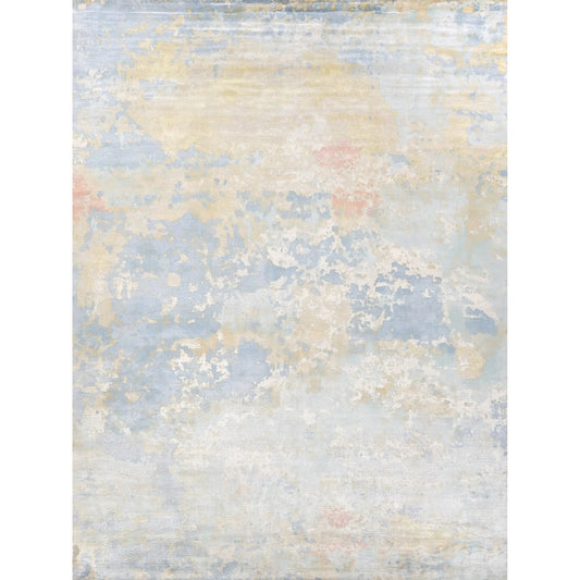 Carrera 5073 Rug by Exquisite Rugs in blue, gold. Made from viscose in a unique style.
