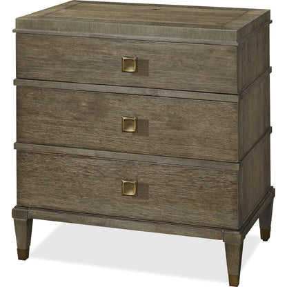 Playlist Nightstand by Universal Furniture in antique brass. Made from unique in a transitional style.