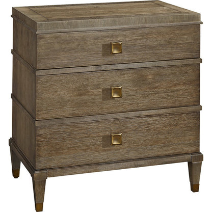 Playlist Nightstand by Universal Furniture in antique brass. Made from unique in a transitional style.
