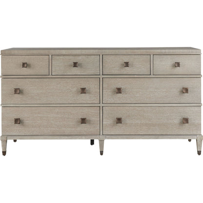 The Playlist Dresser by Universal Furniture in antique brass and smoke on the water. Made from unique in a transitional style.