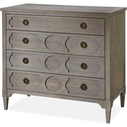 Playlist Chest by Universal Furniture in antique brass and smoke on the water. Made from unique in a transitional style.