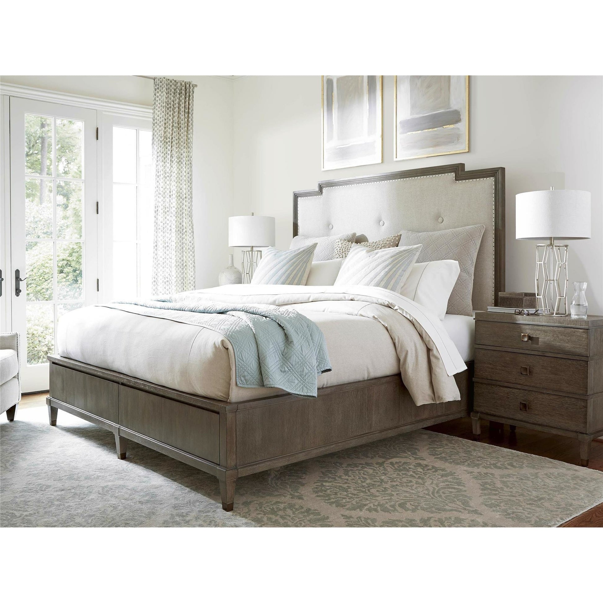 Playlist Nightstand by Universal Furniture in antique brass. Made from unique in a transitional style.