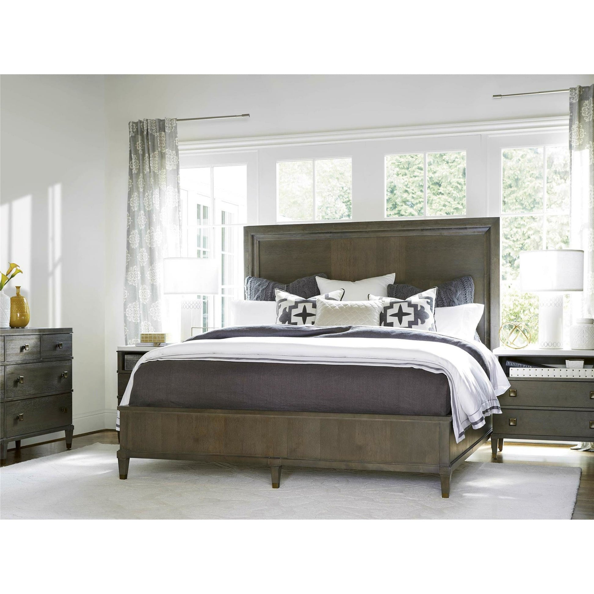 Playlist Two Drawer Nightstand by Universal Furniture in antique brass. Made from unique in a transitional style.