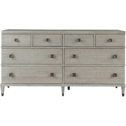 The Playlist Dresser by Universal Furniture in antique brass and smoke on the water. Made from unique in a transitional style.