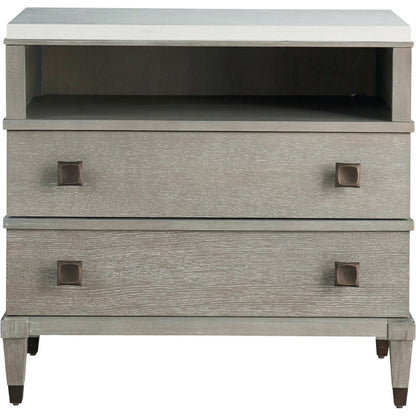 Playlist Two Drawer Nightstand by Universal Furniture in antique brass. Made from unique in a transitional style.