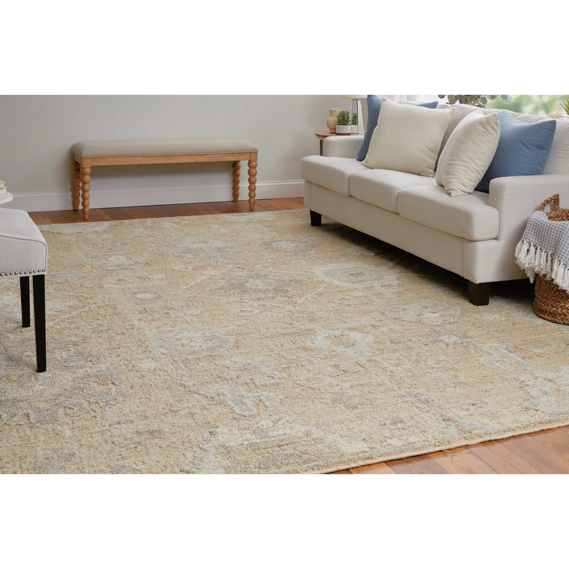 Grafton Traditional Ikat Rug - 69F8F by Feizy in tan, gray, ivory. Made from wool in a unique style.