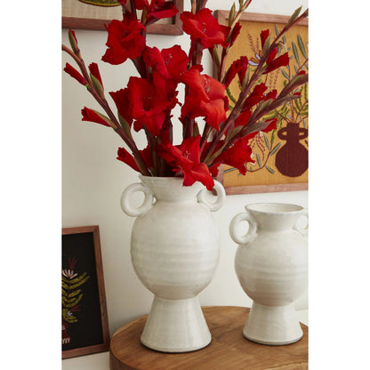 Aspero Vase by Accent Decor in white. Made from ceramic in a modern style.