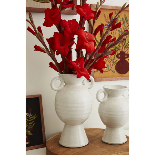 Aspero Vase by Accent Decor in white. Made from ceramic in a modern style.