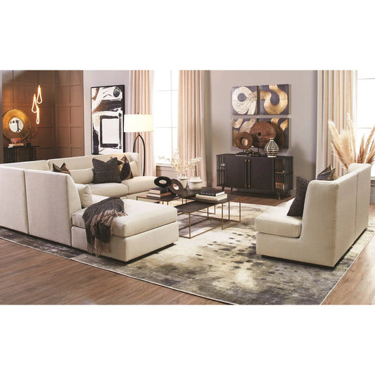 Alder Sectional Arm Chair by Global Views. Made from 7, 8 furniture grade hardwood, plywood mix kiln dried wood in a modern style.