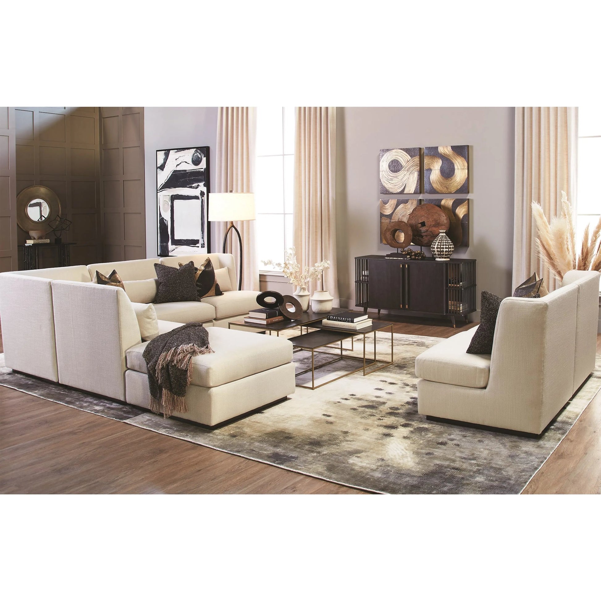 Ellipse Floor Lamp by Global Views in bronze. Made from cast iron in a eclectic & global style.