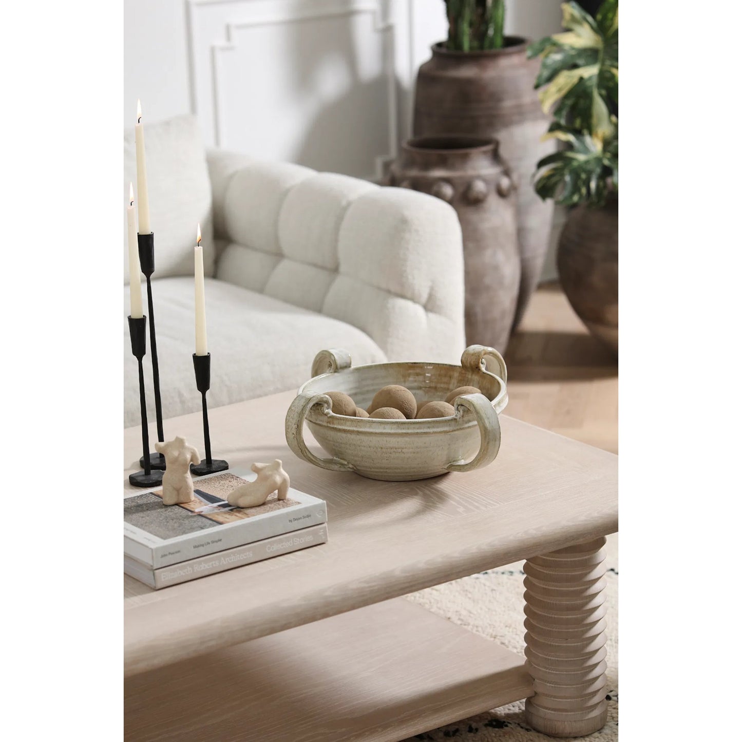 002 SI-2448543 | Lifestyle | Dolorosa Bowl by Accent Decor in off-white. Made from ceramic in a modern style.