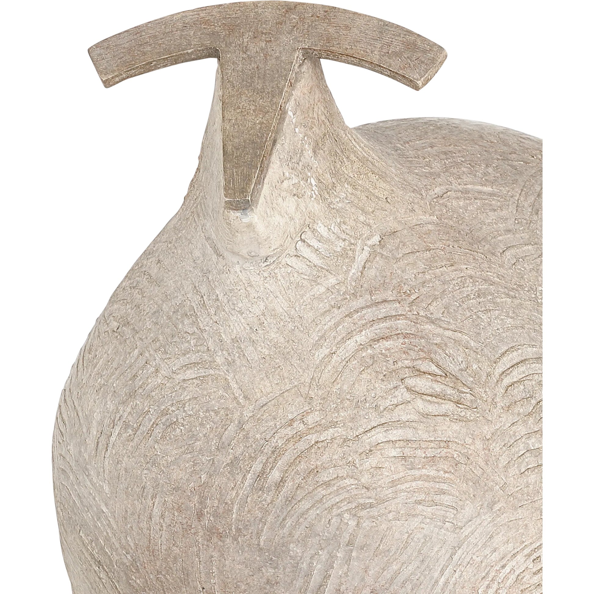 Ancient Ram Sculpture by Currey and Company in beige, black. Made from composite in a cottage & farmhouse style.