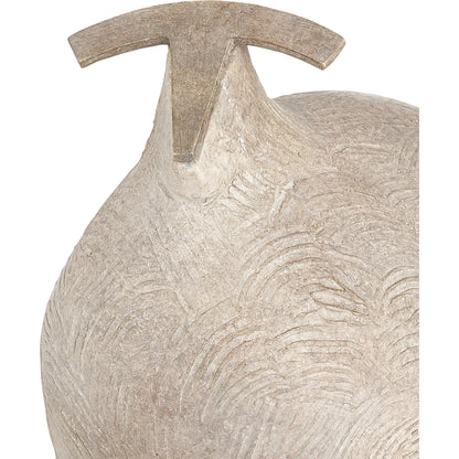 Ancient Ram Sculpture by Currey and Company in beige, black. Made from composite in a cottage & farmhouse style.