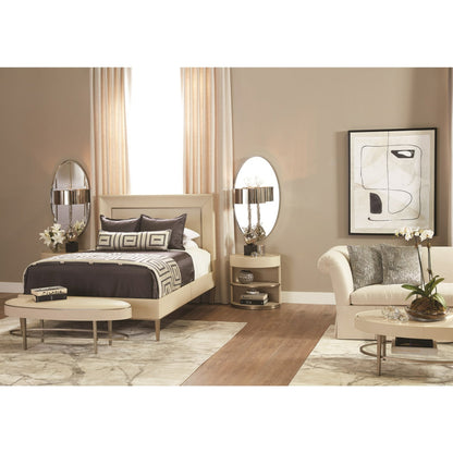 Ellipse Bed by Global Views in black. Made from unique in a transitional style.