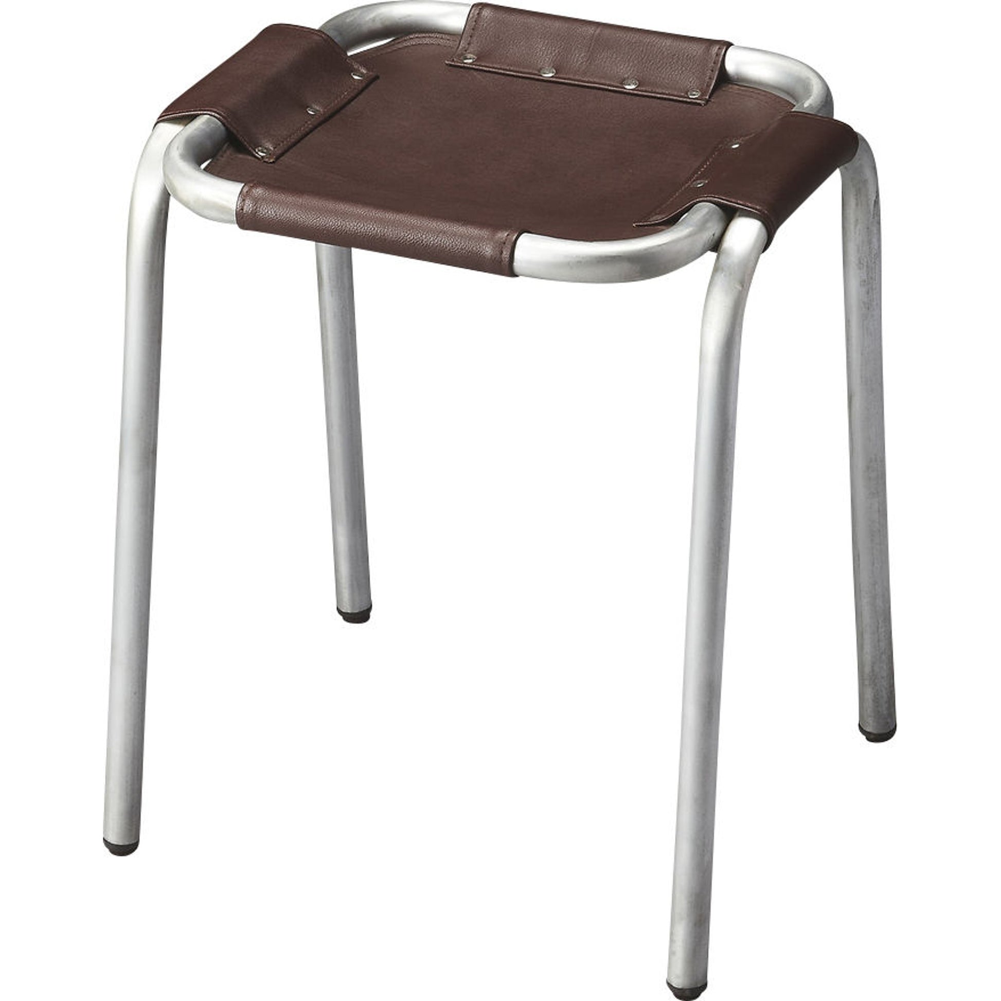 Putnam Industrial Chic Stool by Butler Specialty Company in multi-color and industrial chic. Made from canvas, zink finish in a modern style.
