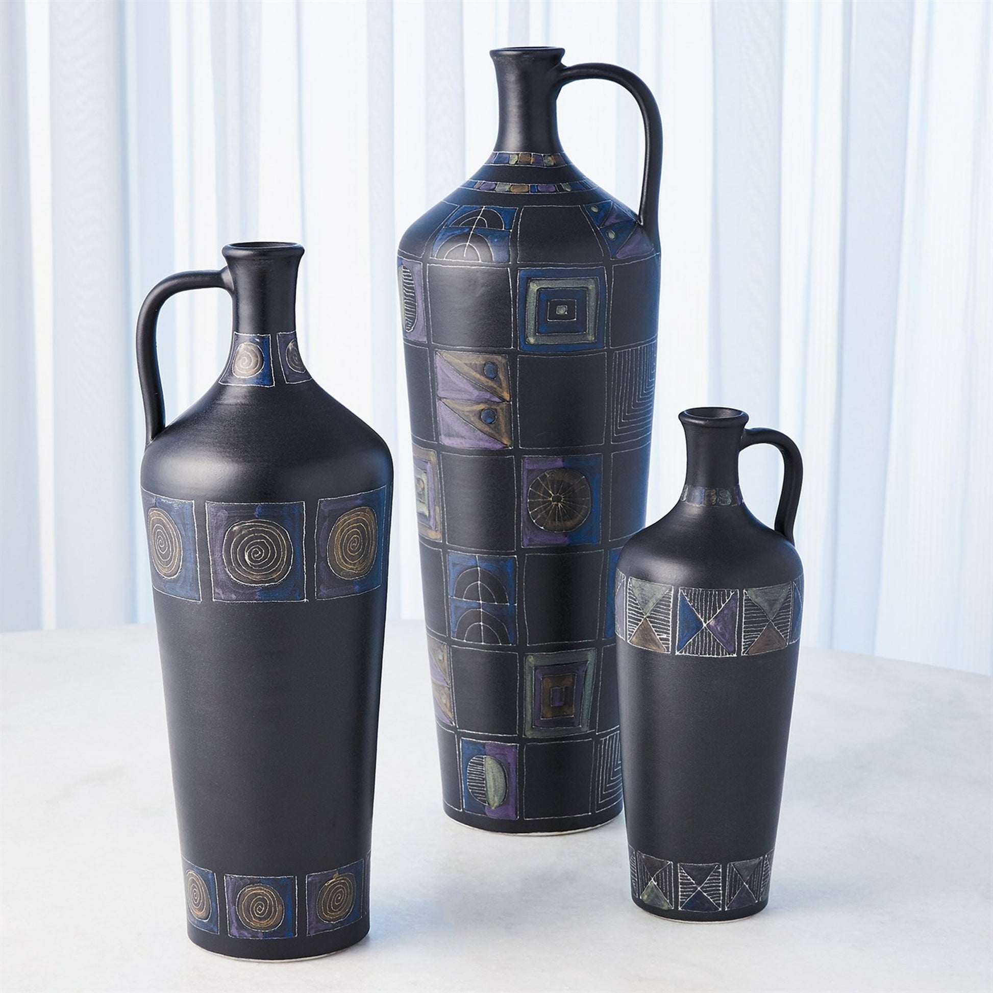 Etched Bottle by Global Views in multi pattern. Made from earthenware in a eclectic & global style.