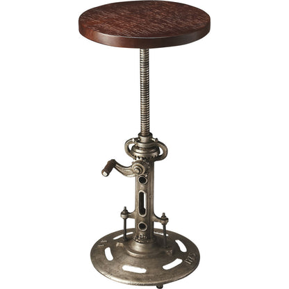 Everson Wood & Metal Bar Stool by Butler Specialty Company in multi-color and industrial chic. Made from dark ant. silver, rough brown wood in a modern style.