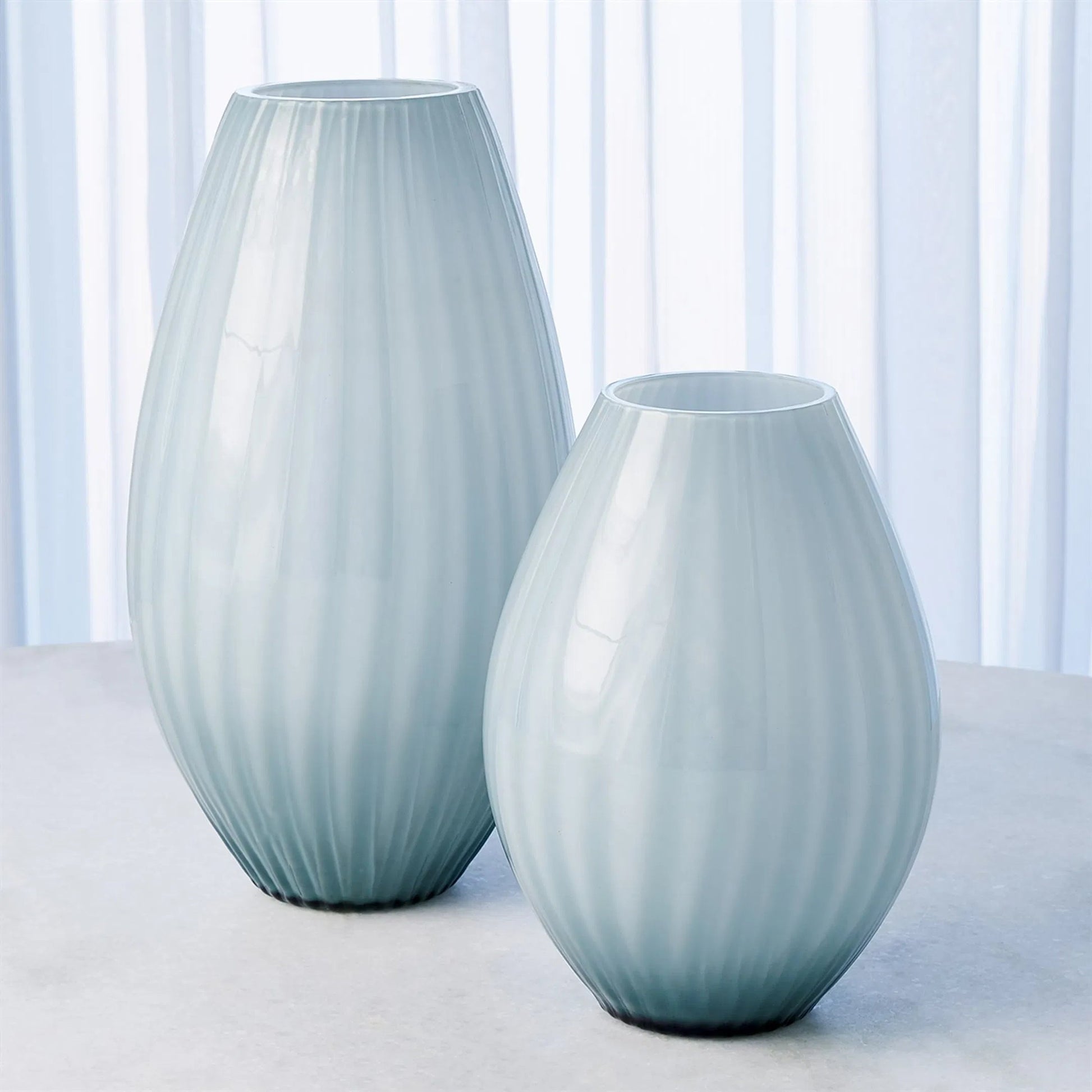 Cased Glass Stripe Vase by Global Views in blue. Made from unique in a modern style.