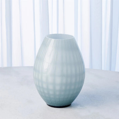 Cased Glass Grid Large Vase by Global Views in blue. Made from unique in a modern style.