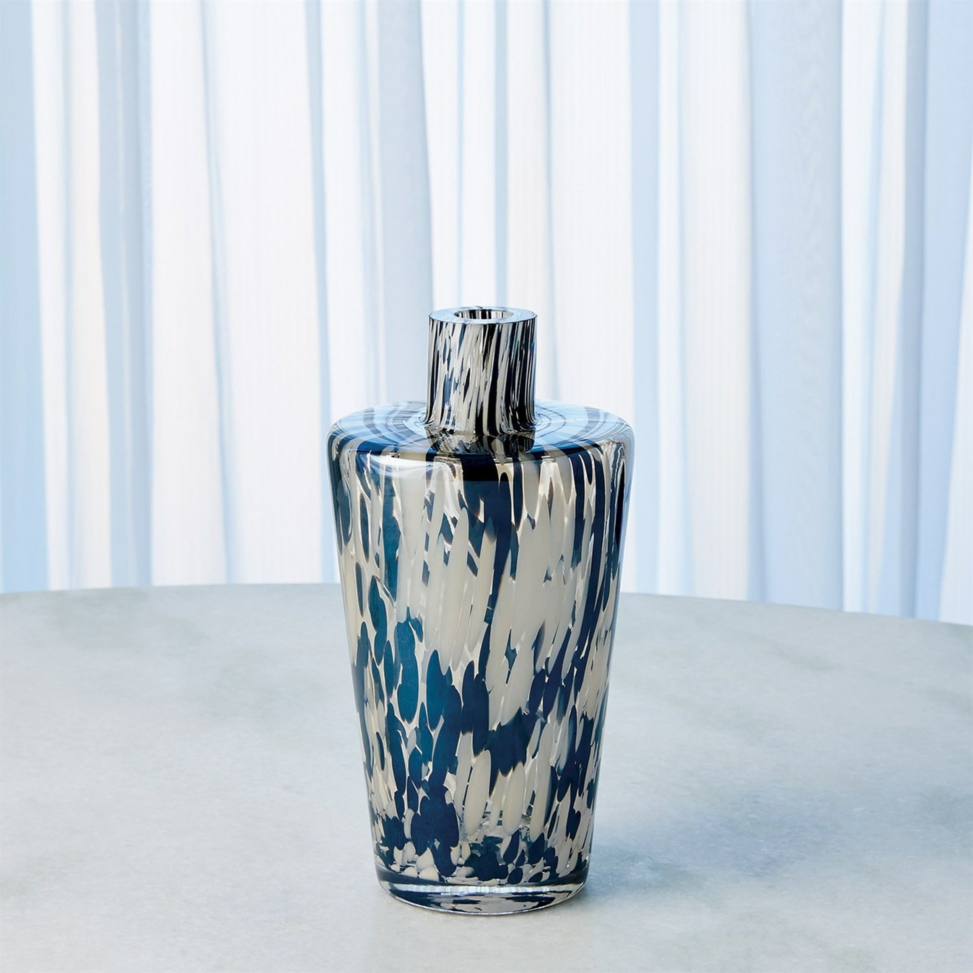 Confetti Shoulder Vase by Global Views in black, beige. Made from artglass in a transitional style.