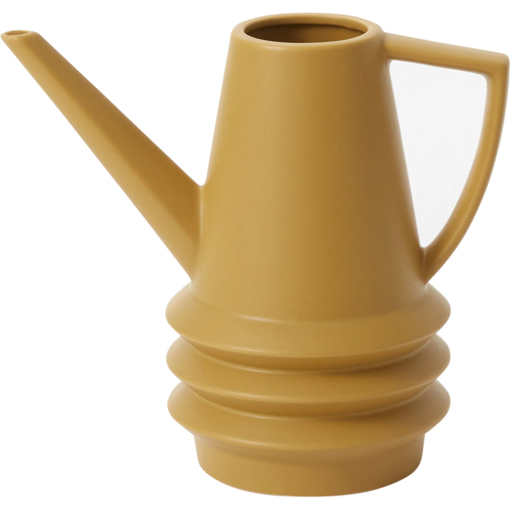Laken Watering Can by Accent Decor in ochre. Made from ceramic in a eclectic & global style.