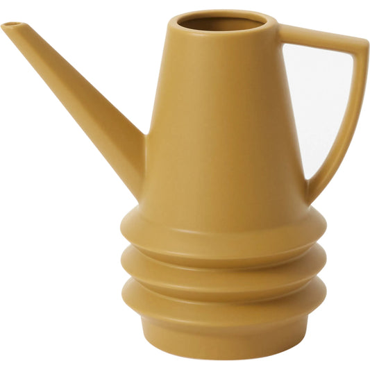 Laken Watering Can by Accent Decor in ochre. Made from ceramic in a unique style.