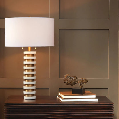 Marble Stack Lamp by Global Views. Made from unique in a transitional style.