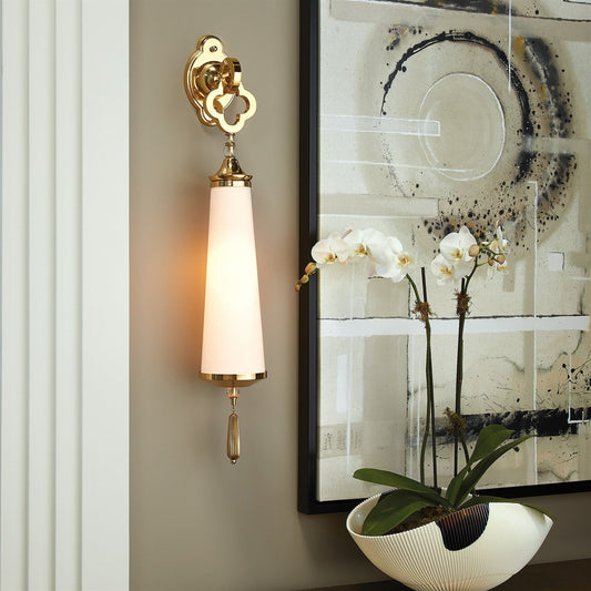 Quatrefoil Sconce by Global Views. Made from unique in a transitional style.