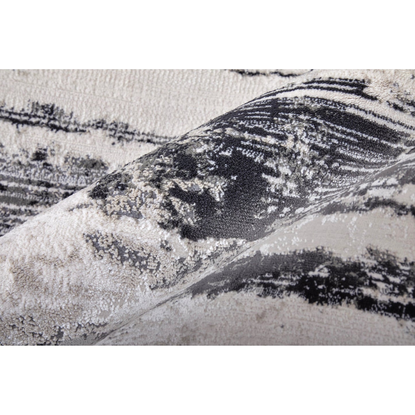 004 SI-2158654,SI-2158655,SI-2158656,SI-2158657,SI-2238340 | Closeup | Prasad Rug - 67039N9F by Feizy in ivory, gray, taupe. Made from polypropylene, polyester in a unique style.