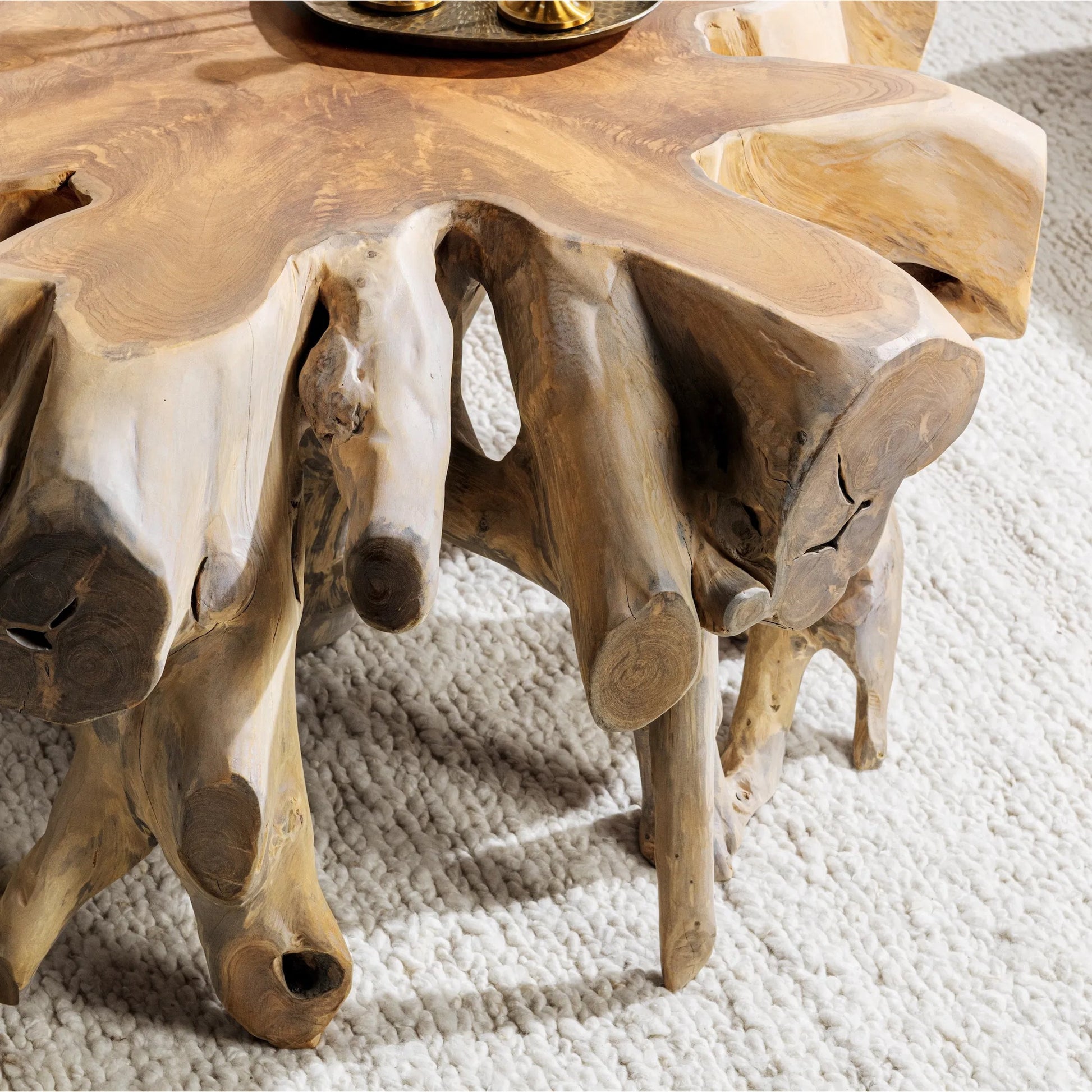 Cypress Coffee Table by Classic Home in natural white wash. Made from teak wood in a cottage & farmhouse style.