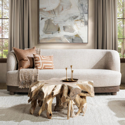 Cypress Coffee Table by Classic Home in natural white wash. Made from teak wood in a cottage & farmhouse style.