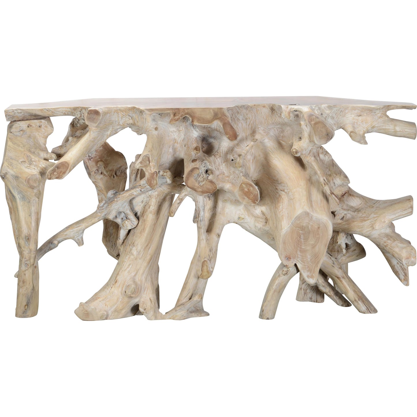 001 SI-2518800 | Primary Silo | Cypress Console Table by Classic Home in natural white wash. Made from teak wood in a cottage & farmhouse style.