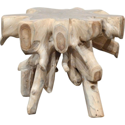 Cypress End Table by Classic Home in natural white wash. Made from teak wood in a cottage & farmhouse style.