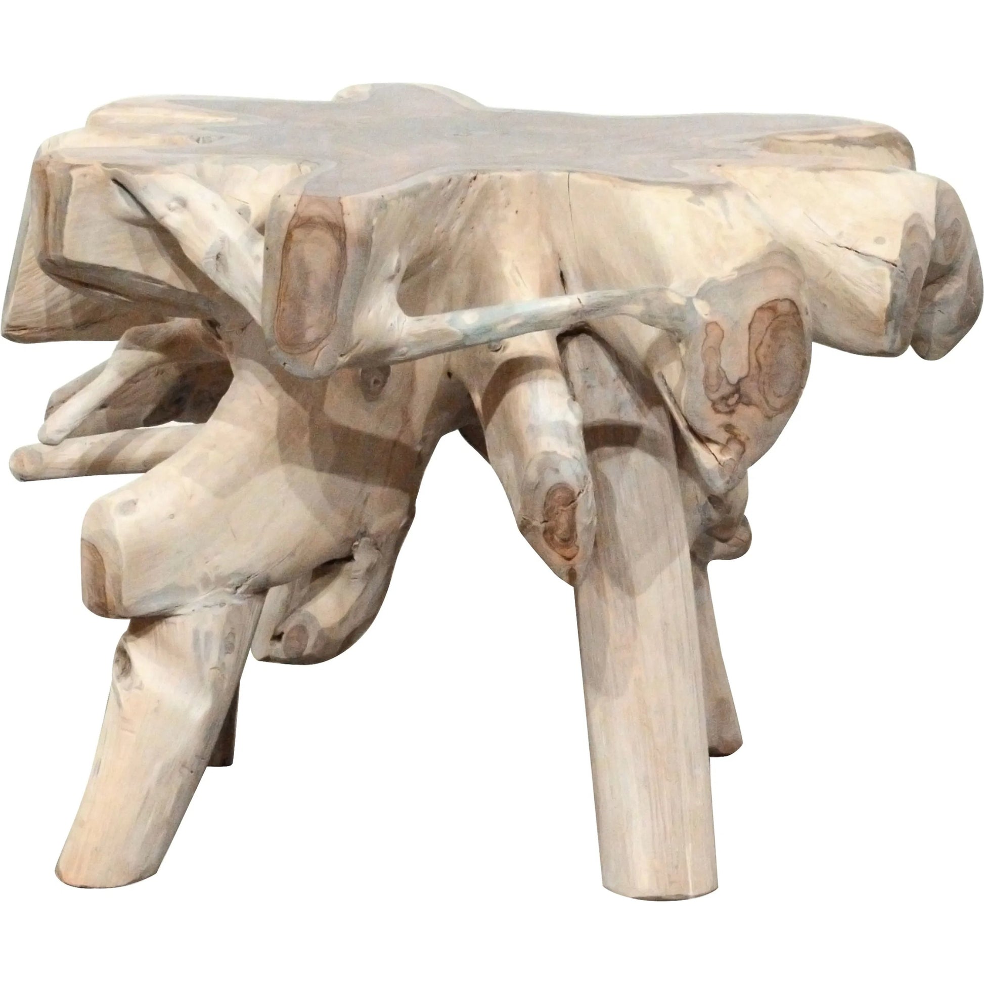 Cypress End Table by Classic Home in natural white wash. Made from teak wood in a cottage & farmhouse style.