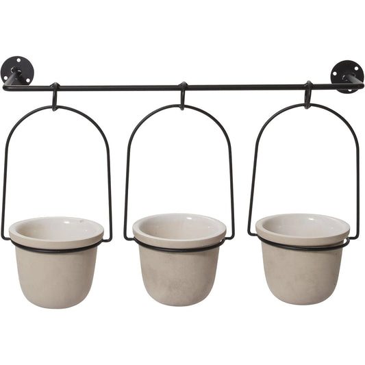 Meliora Hanging Pots by Accent Decor in tan. Made from ceramic in a cottage & farmhouse style.