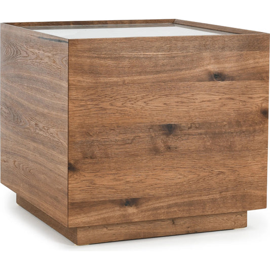 Santa Barbara End Table by Classic Home in brown. Made from oak veneer in a unique style.