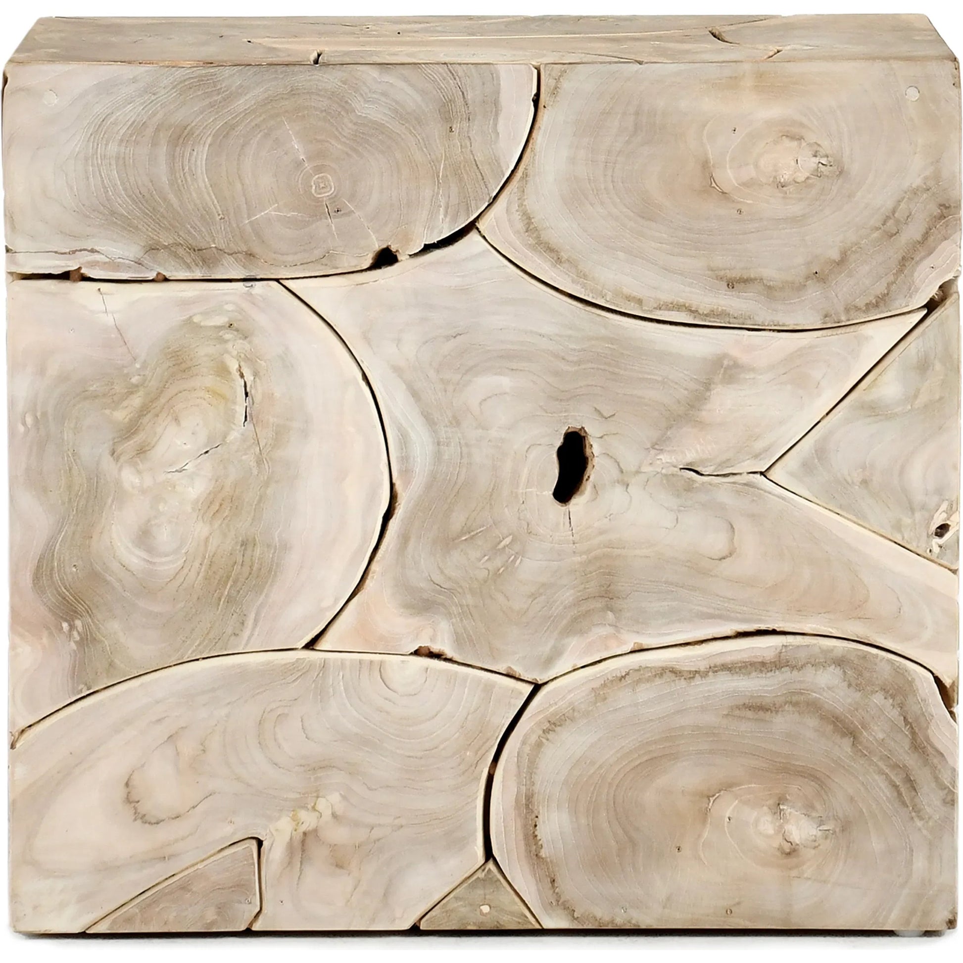 Sorrento Teak Wood End Table by Classic Home. Made from teak wood in a cottage & farmhouse style.