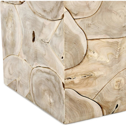 Sorrento Teak Wood End Table by Classic Home. Made from teak wood in a cottage & farmhouse style.